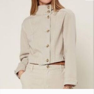 NWOT Anthropologie Current Air Cream Denim Jacket